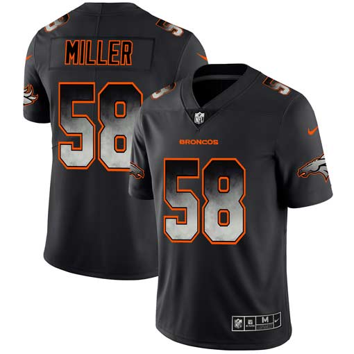 Men's Denver Broncos #58 Von Miller Black 2019 Smoke Fashion Limited Stitched NFL Jersey